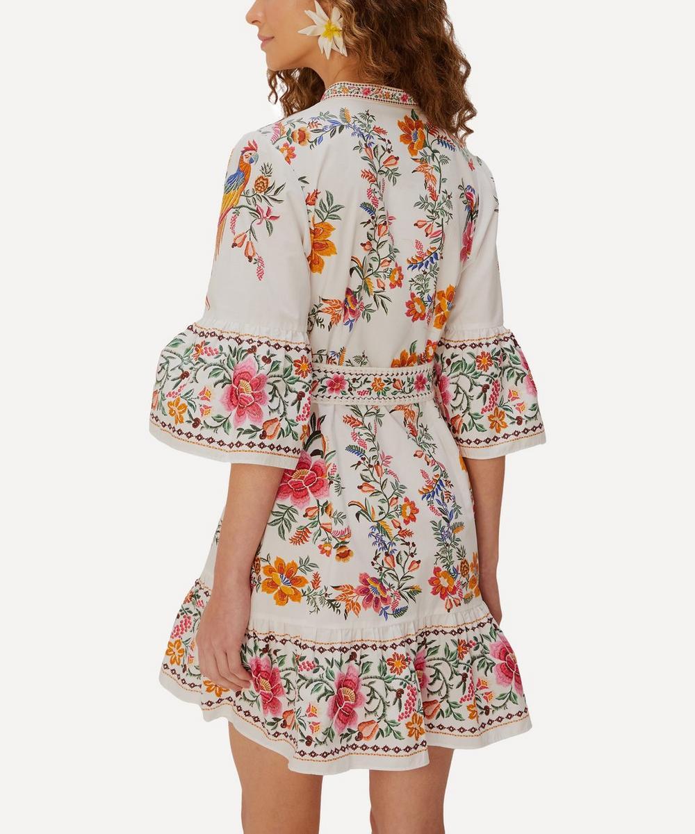 liberty london FARM Rio Off-White Delicate Forest Scarves Mini Dress