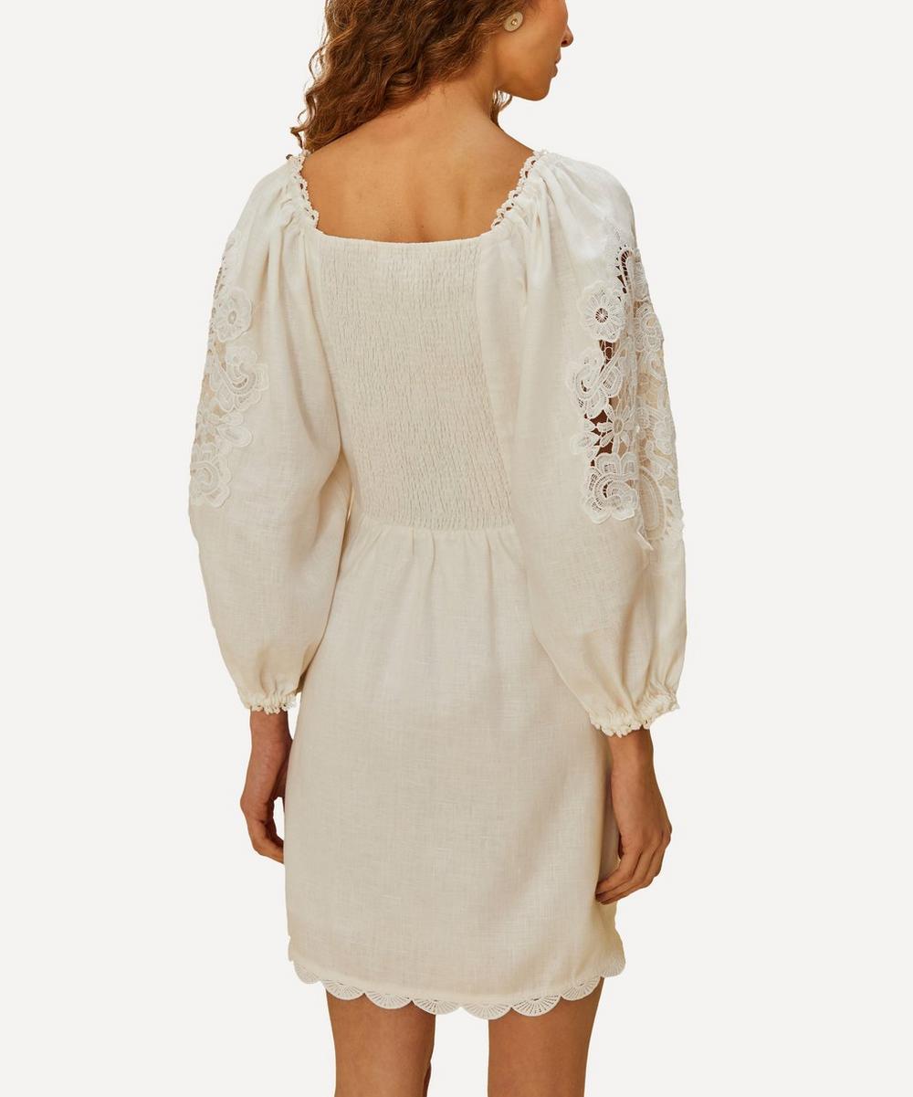 liberty london FARM Rio Off-White Embroidered Mini Dress