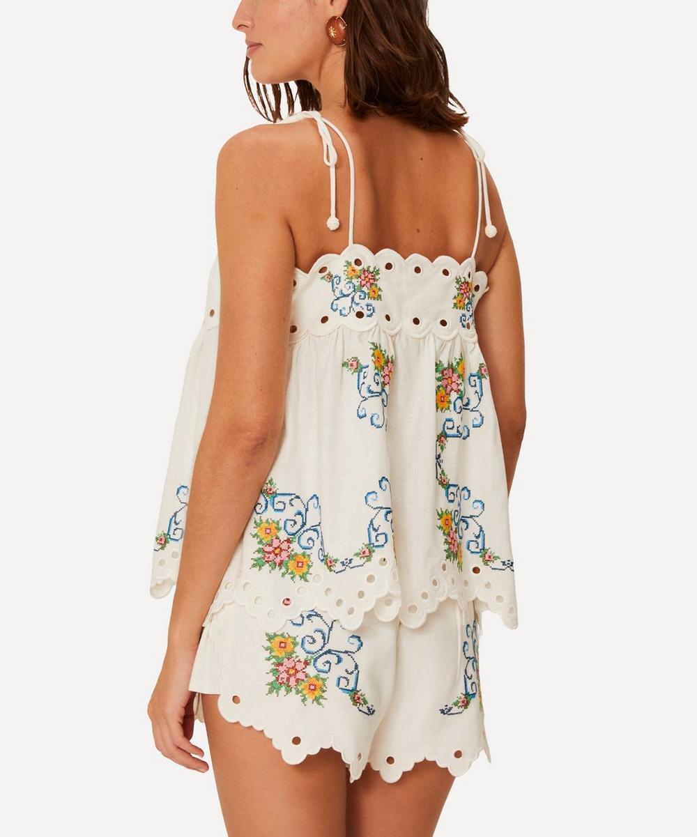 Liberty London FARM Rio Off-White Grandmas Treasure Lacy Sleeveless Blouse