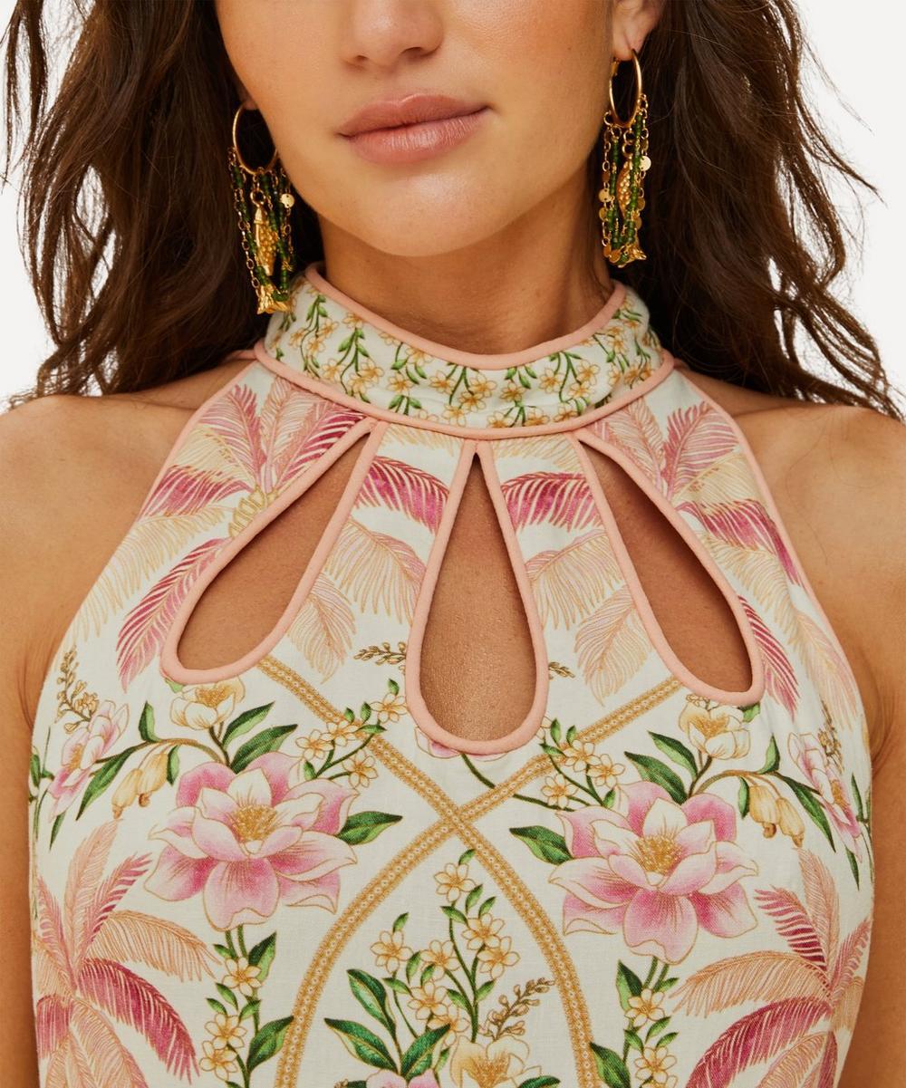Liberty London FARM Rio Off-White Palm Dream Maxi Dress