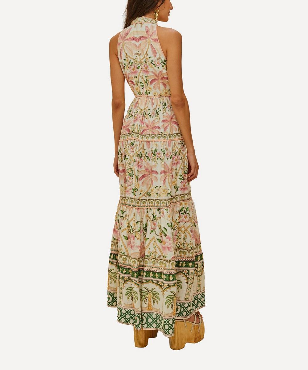 liberty london FARM Rio Off-White Palm Dream Maxi Dress