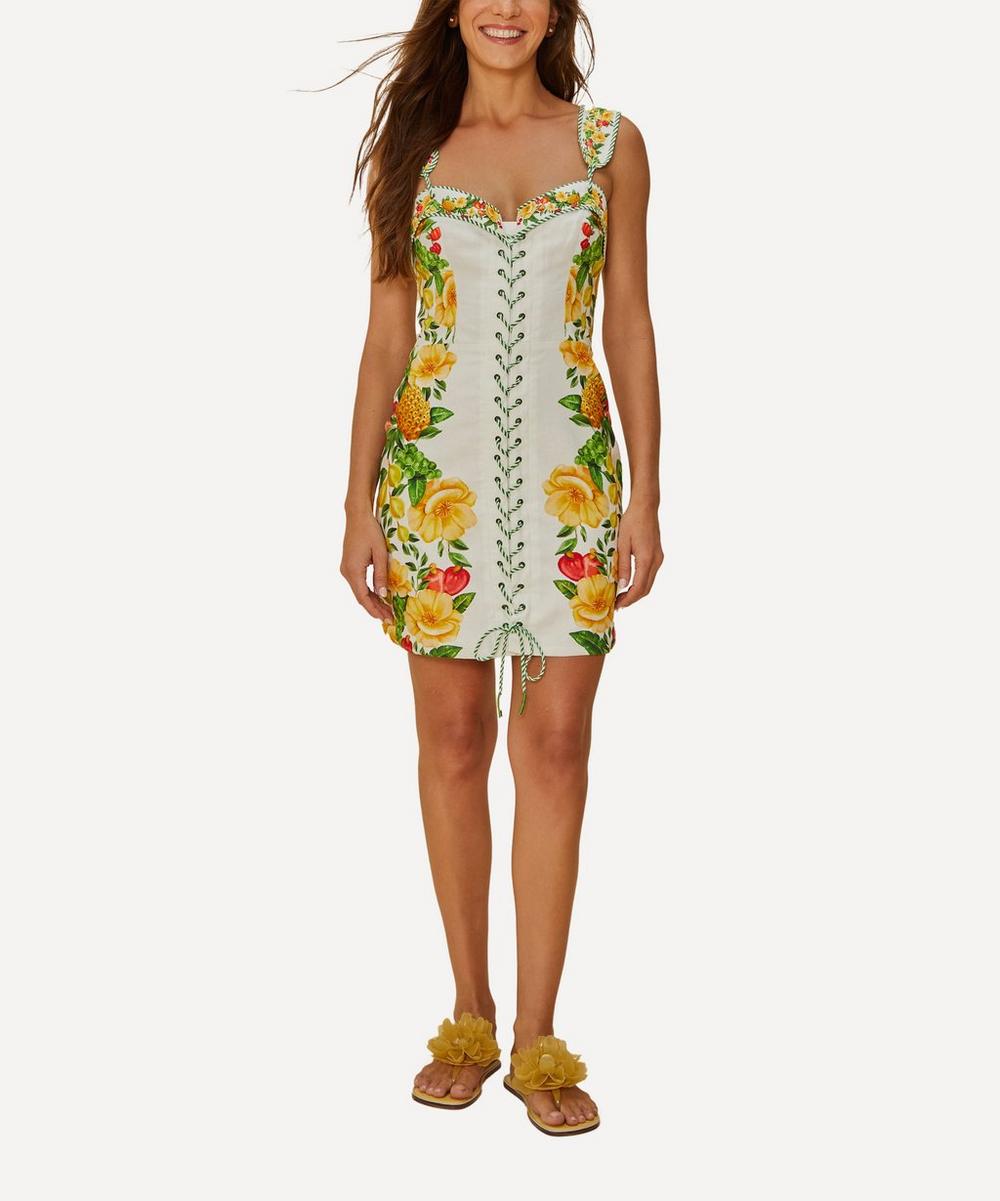 liberty london FARM Rio Off-White Picnic Flowers Mini Dress