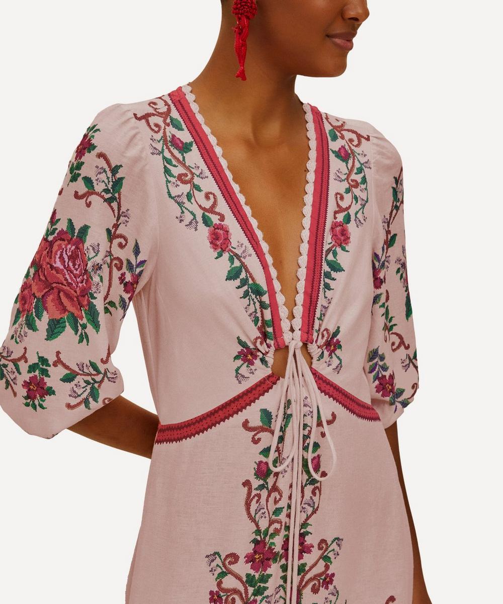 liberty london FARM Rio Pink Flower Tapestry Maxi Dress