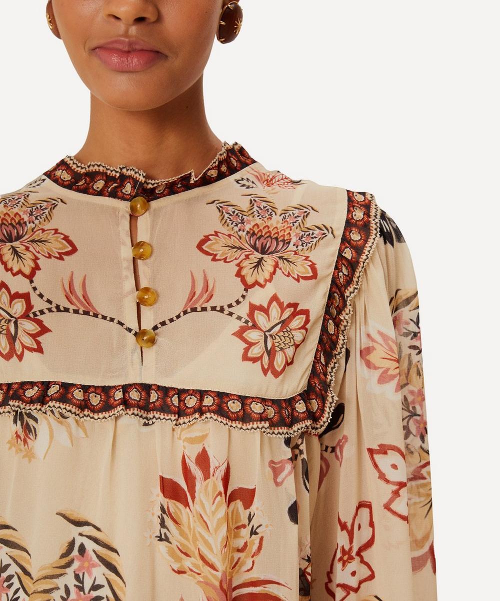 Liberty London FARM Rio Sand Aura Floral Midi Skirt