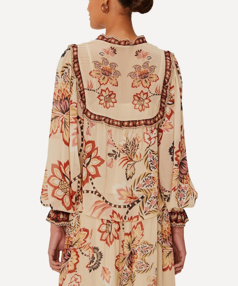 liberty london FARM Rio Sand Aura Floral Midi Skirt