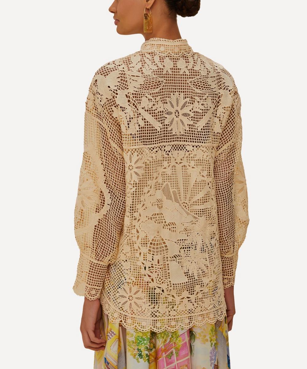 liberty london FARM Rio Sand Landscape Guipure Shirt