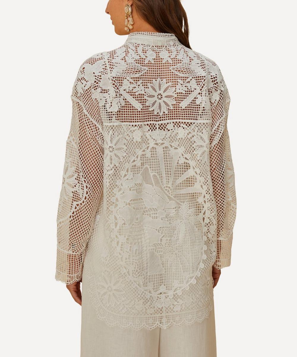 liberty london FARM Rio White Landscape Guipure Shirt