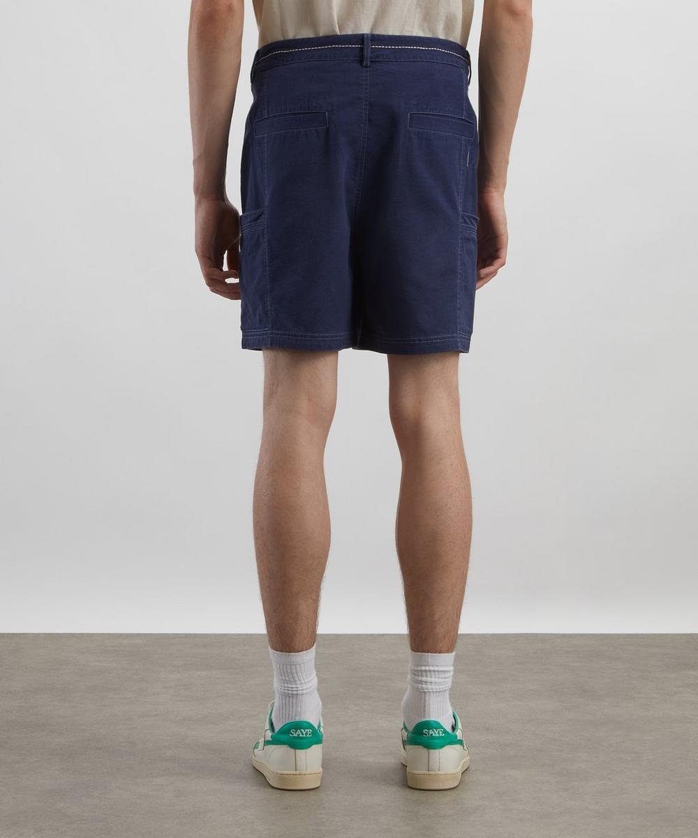 Liberty London Folk Lunar Ink Blue Crinkle Canvas Shorts