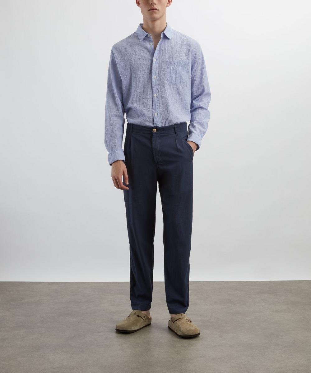 liberty london Folk Navy Mini Stripe Assembly Trousers