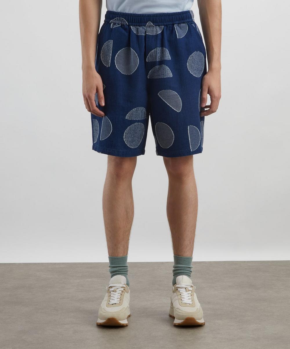 Liberty London Folk Relaxed Indigo Circle Jacquard Shorts