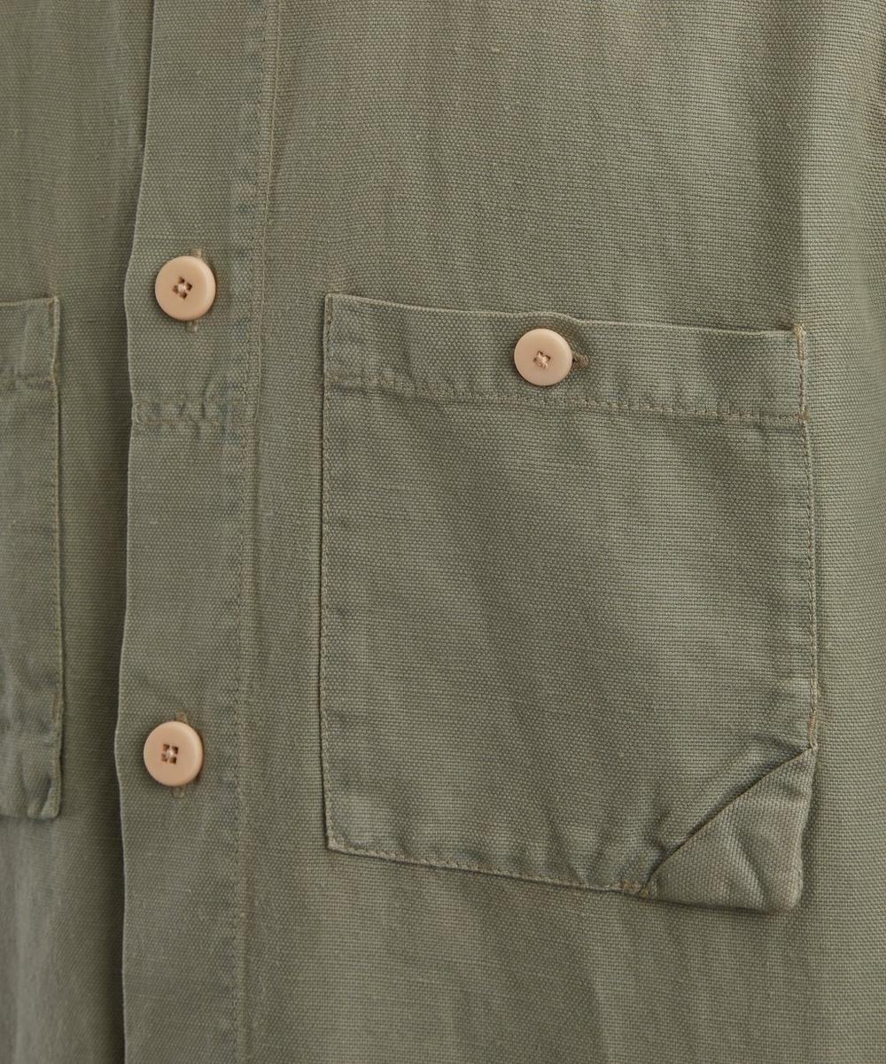 Liberty London Folk Sage Hemp Canvas Anniversary Patch Overshirt