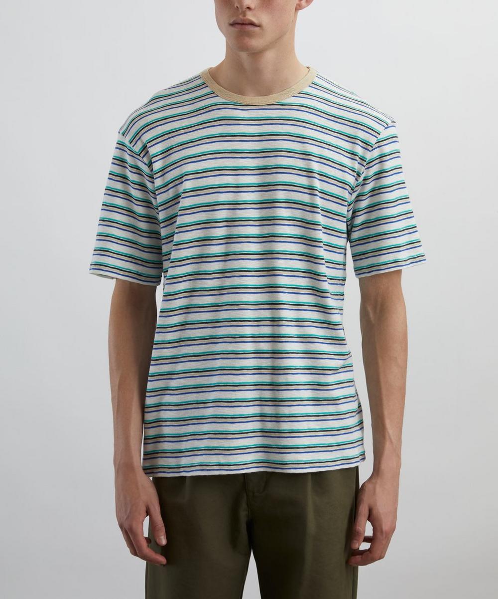 Liberty London Folk Short Sleeve Ecru Mix Multistripe T-Shirt