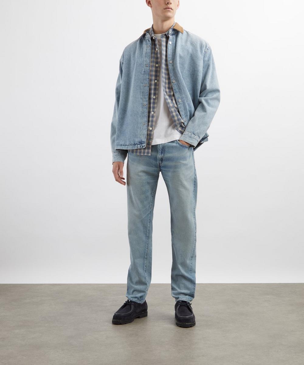 liberty london Frame Contrast Collar Denim Overshirt