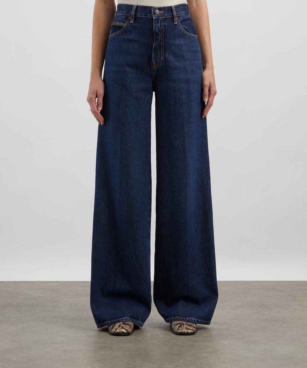Liberty London Frame Cuffed High-Rise Wide Jeans In Spencer