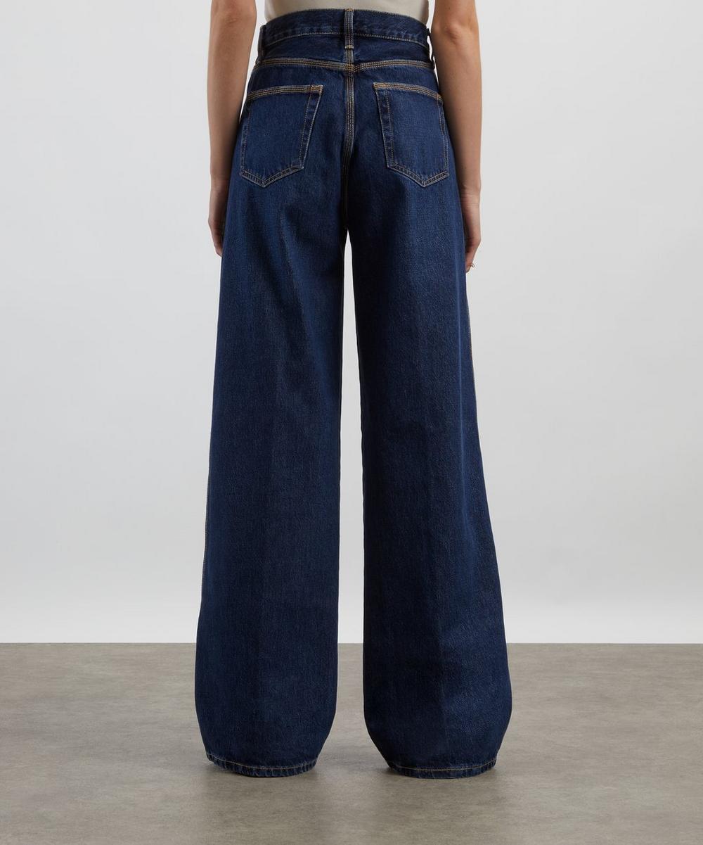 Liberty London Frame Cuffed High-Rise Wide Jeans In Spencer