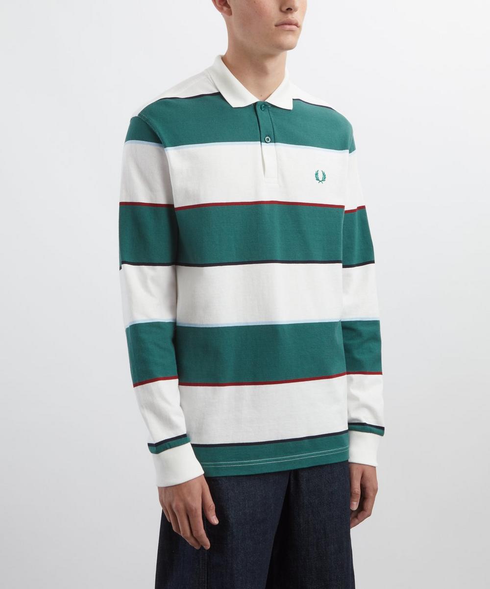 Liberty London Fred Perry Heavyweight Jersey Striped Polo Shirt