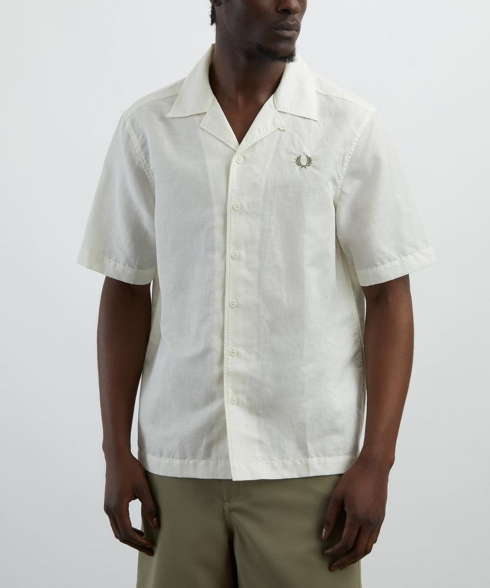 Liberty London Fred Perry Linen Blend Revere Collar Shirt