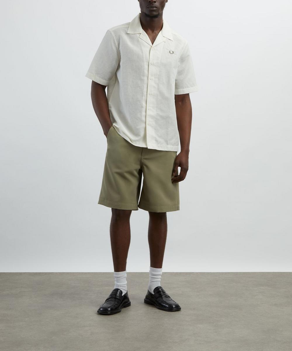 liberty london Fred Perry Linen Blend Revere Collar Shirt