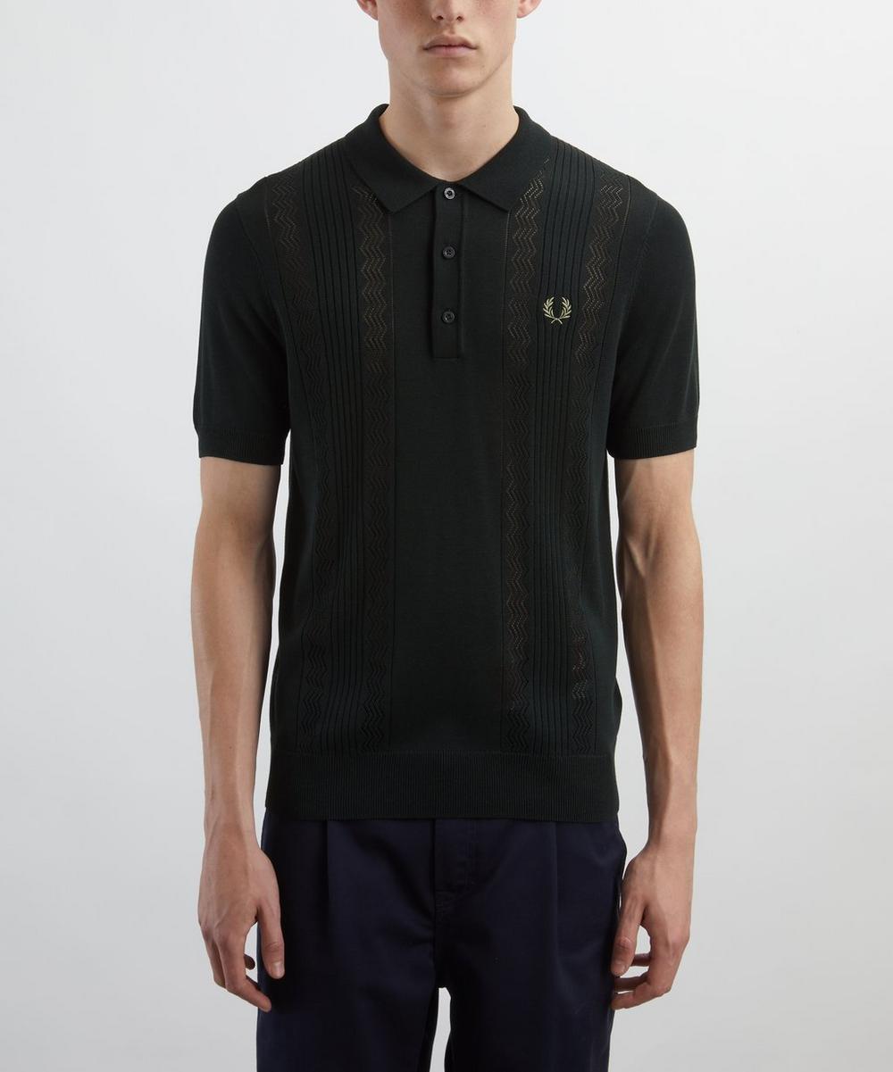 Liberty London Fred Perry Pointelle Panel Knitted Shirt
