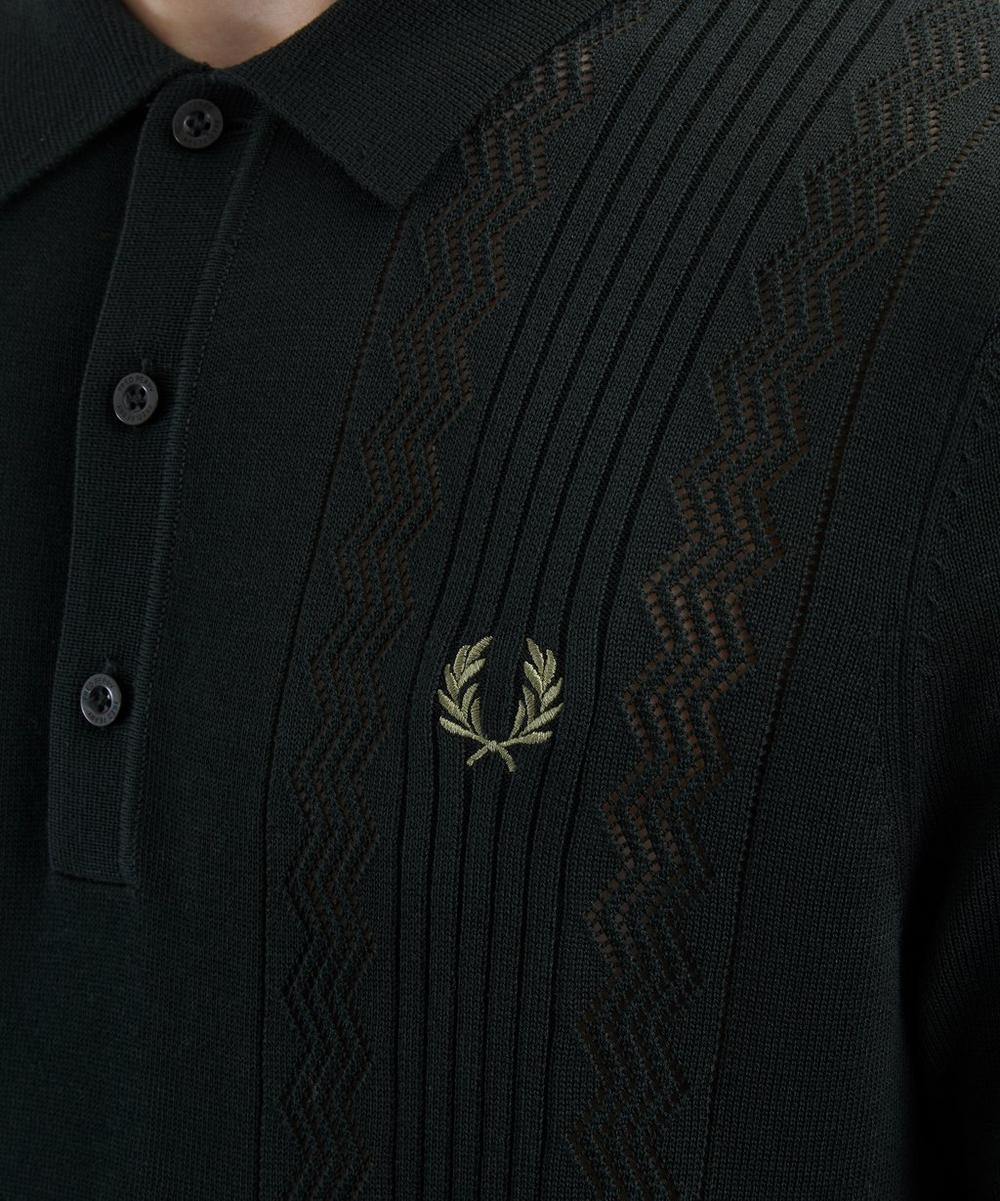 Liberty London Fred Perry Pointelle Panel Knitted Shirt