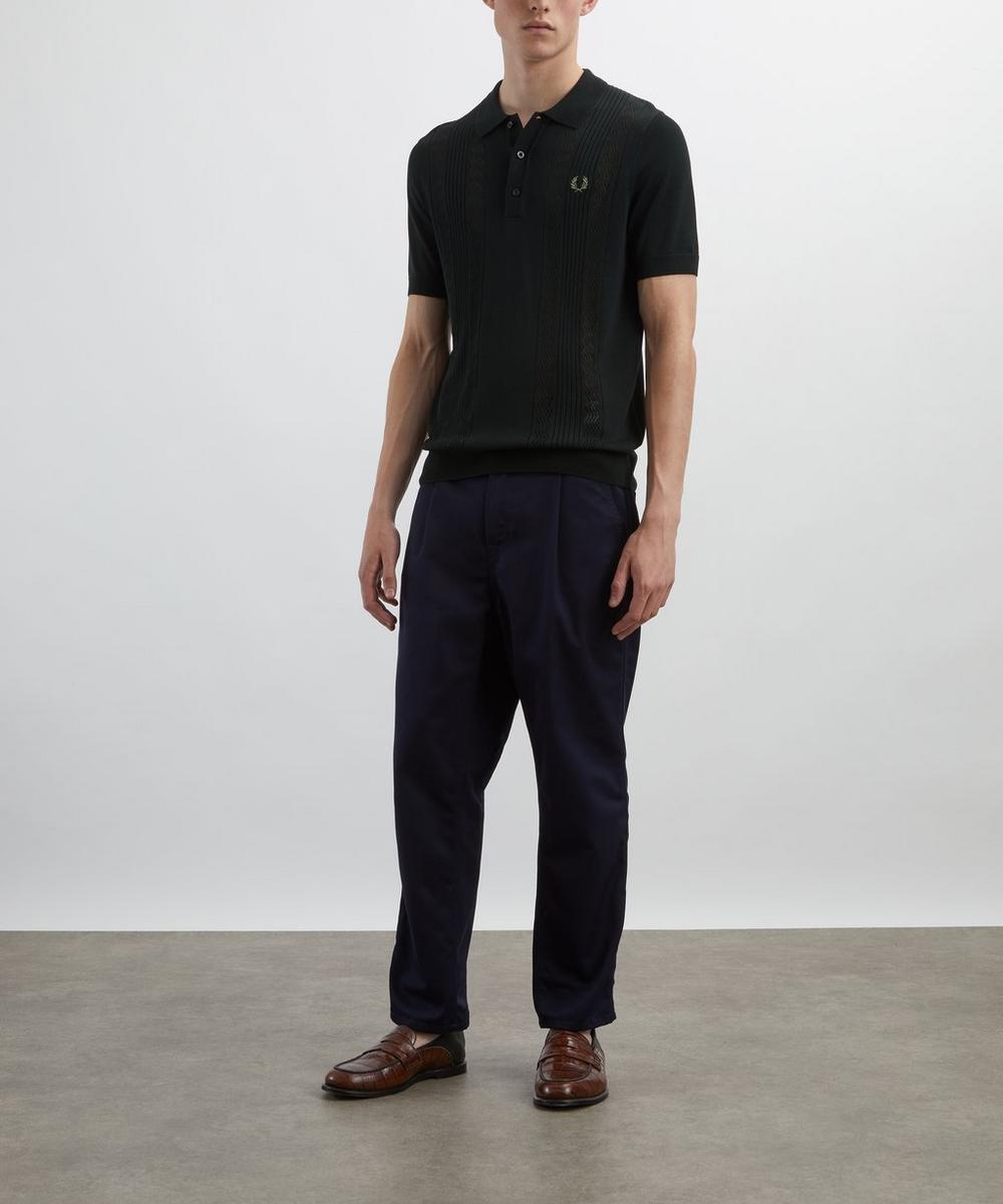 liberty london Fred Perry Pointelle Panel Knitted Shirt