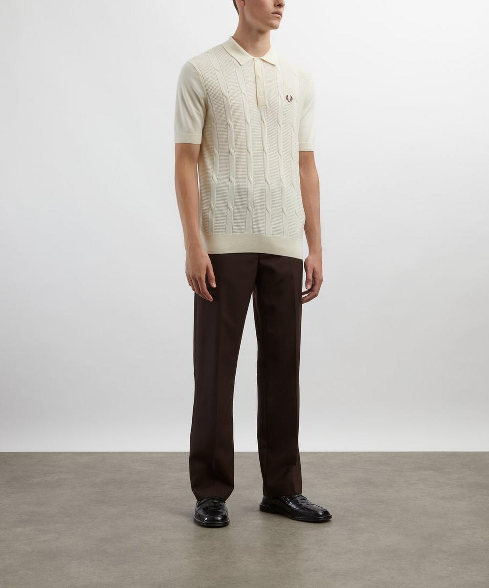 liberty london Fred Perry Textured Cable-Knit Shirt