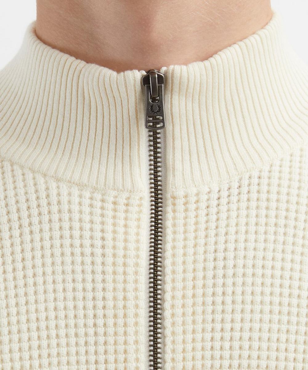 Liberty London Fred Perry Waffle-Stitch Half-Zip Jumper