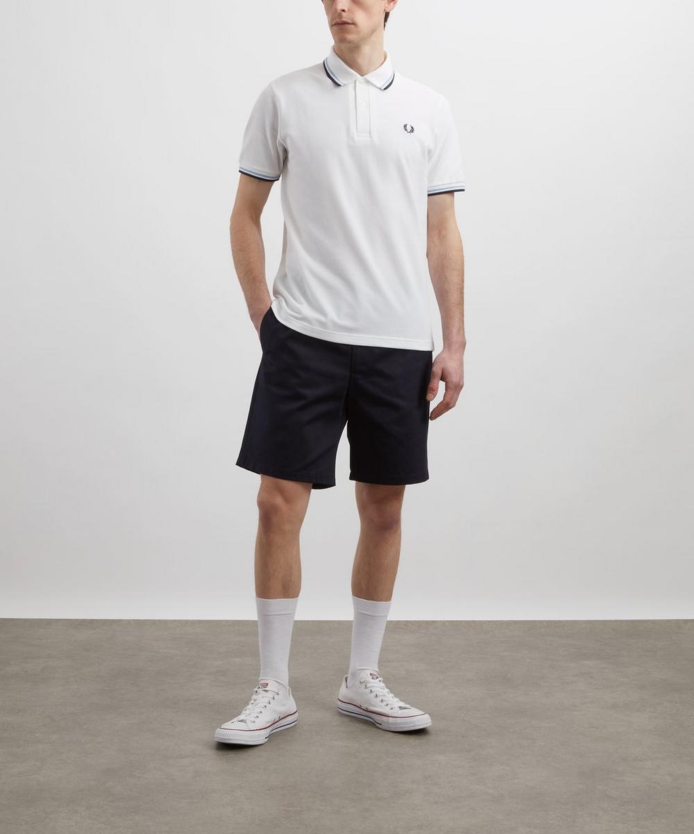 liberty london Fred Perry White M12 Twin Tipped Polo Shirt