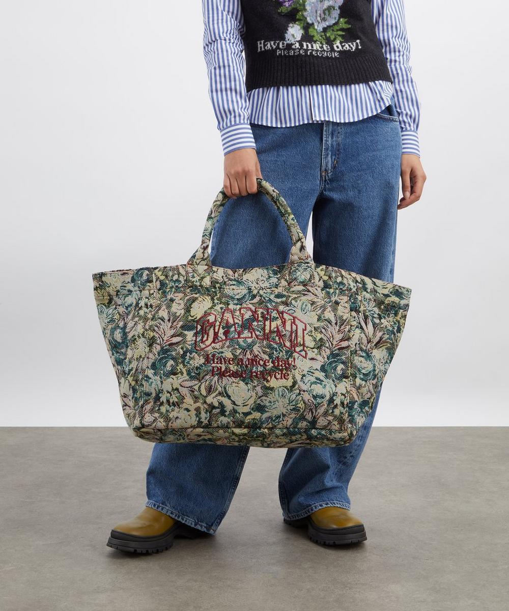 liberty london Ganni Tapestry Print XXL Reversible Shopper Tote