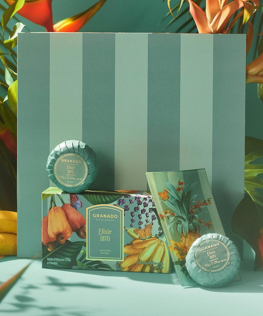 liberty london Granado Elixir 1870 Bar Soap Duo Kit with Glass Tray