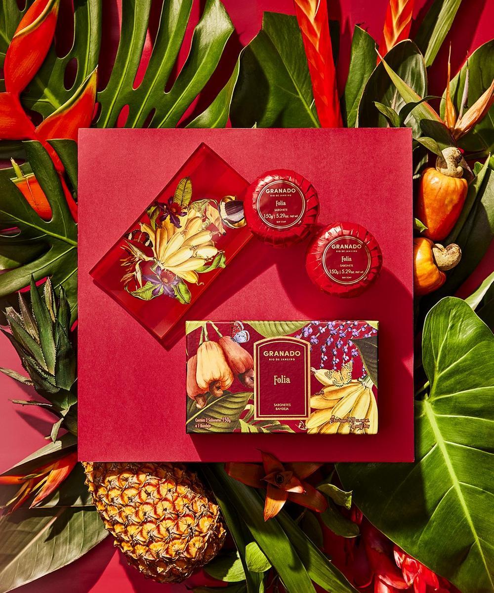 liberty london Granado Folia Bar Soap Duo Kit with Glass Tray