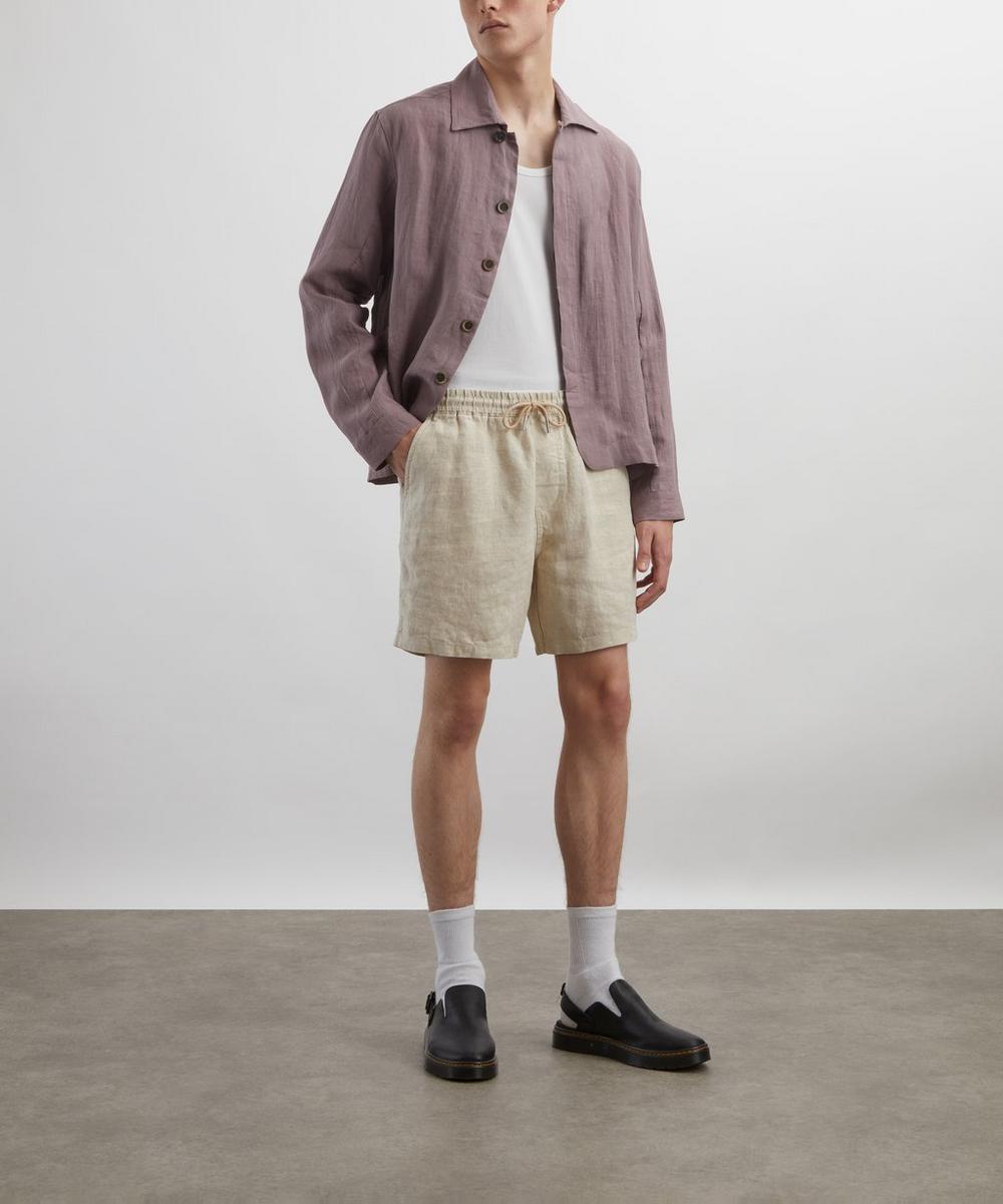 liberty london Gregor Casual Drawstring Linen Shorts