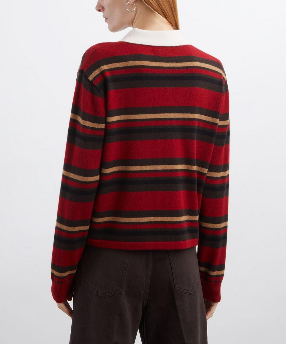 Liberty London Guest In Residence Cropped Stripe Cashmere Rugby Jumper
