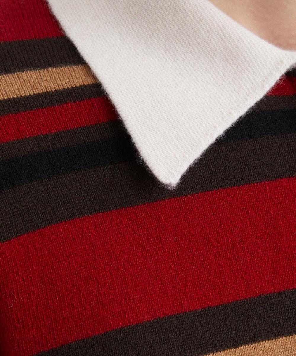 Liberty London Guest In Residence Cropped Stripe Cashmere Rugby Jumper