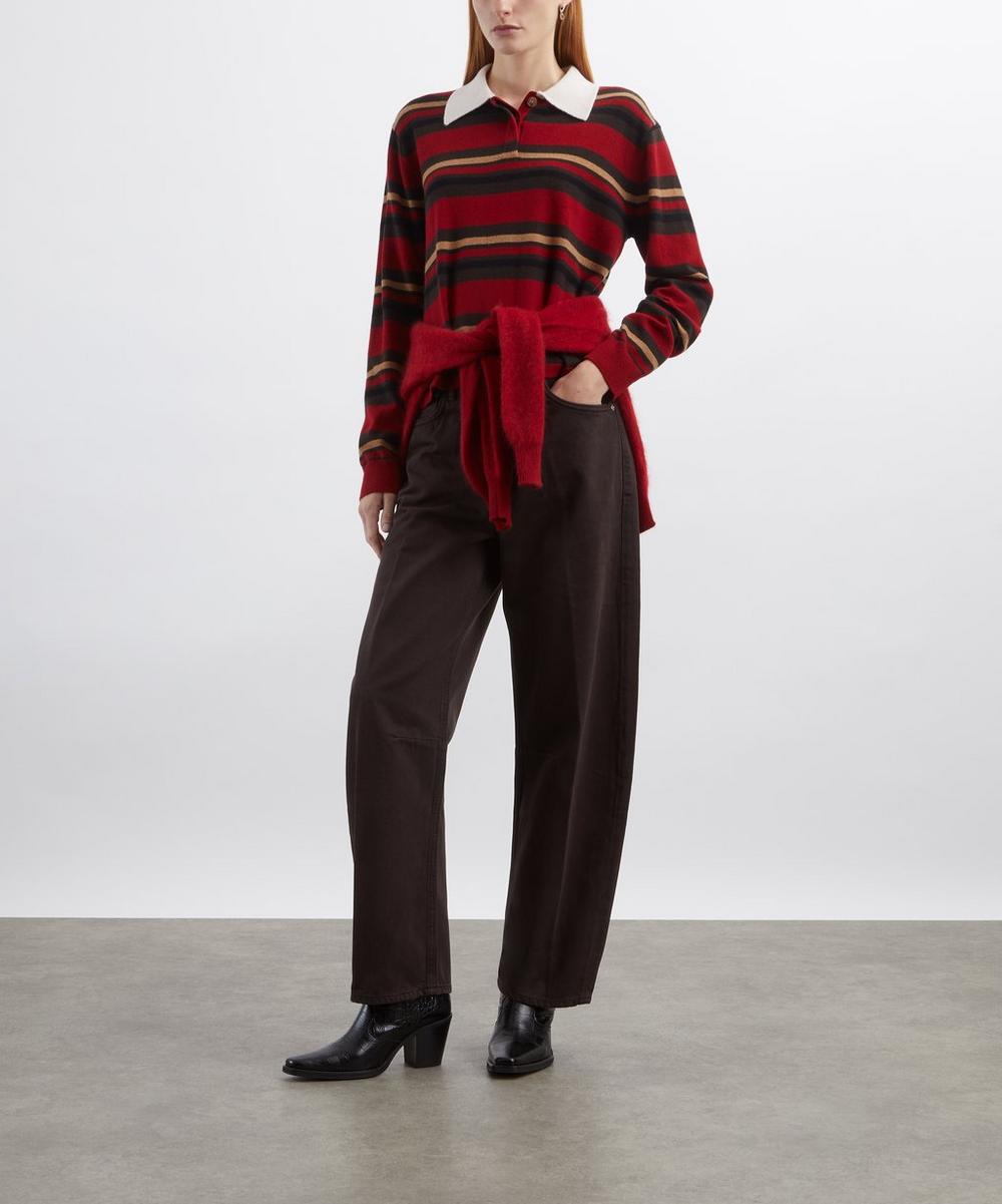 liberty london Guest In Residence Cropped Stripe Cashmere Rugby Jumper