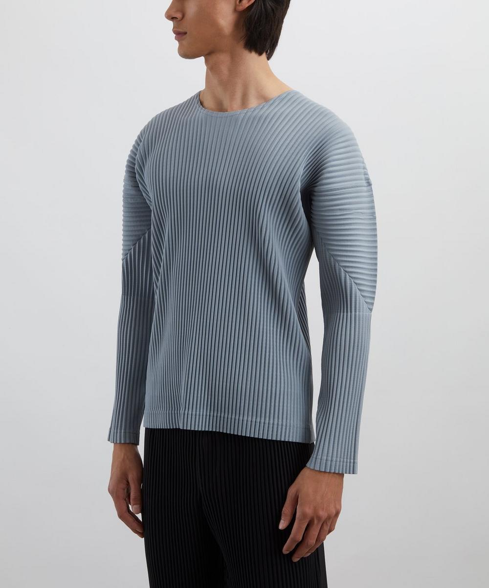Liberty London HOMME PLISSÉ ISSEY MIYAKE COLOURS PLEATS Grey Blue Pleated Top