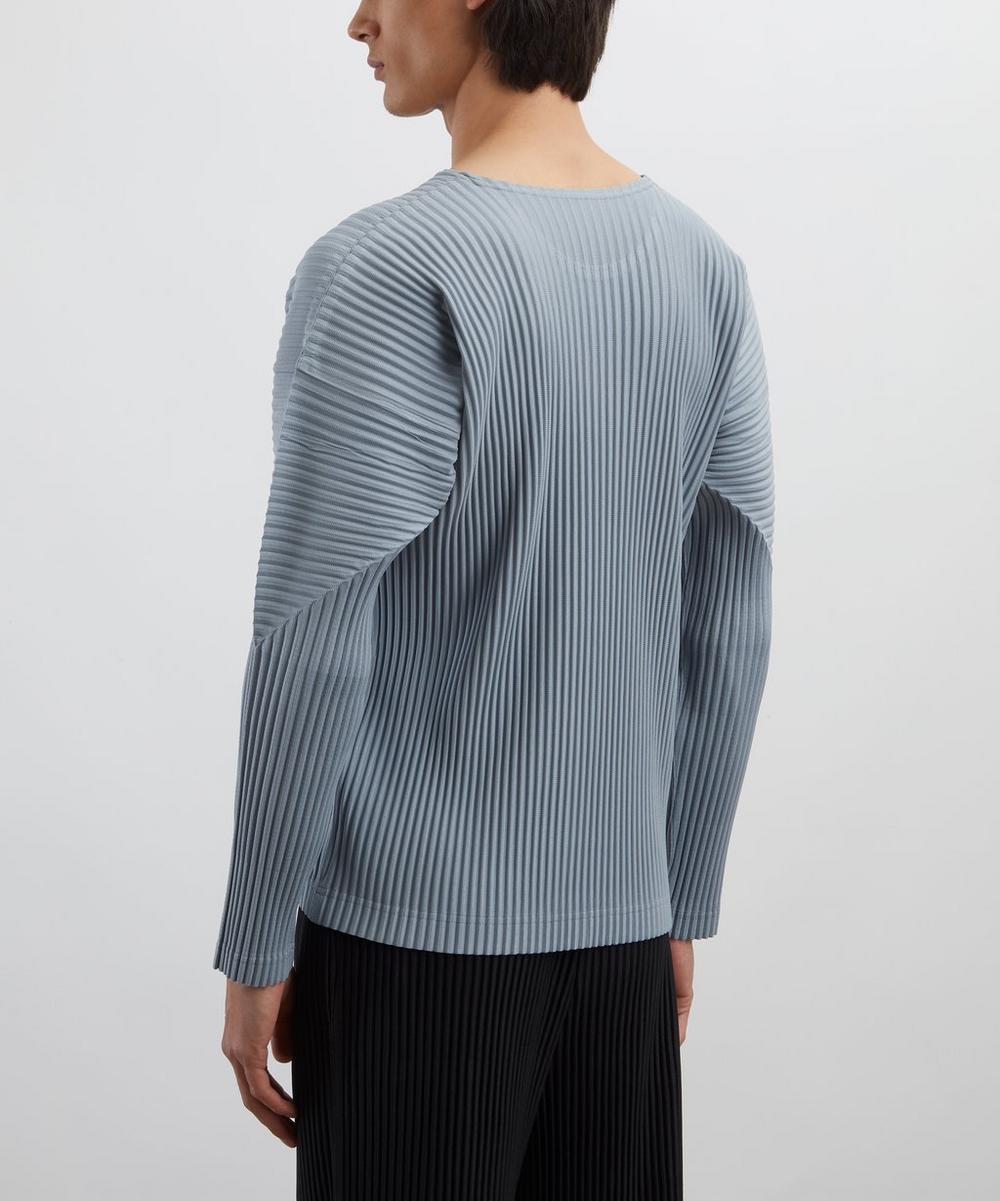 Liberty London HOMME PLISSÉ ISSEY MIYAKE COLOURS PLEATS Grey Blue Pleated Top