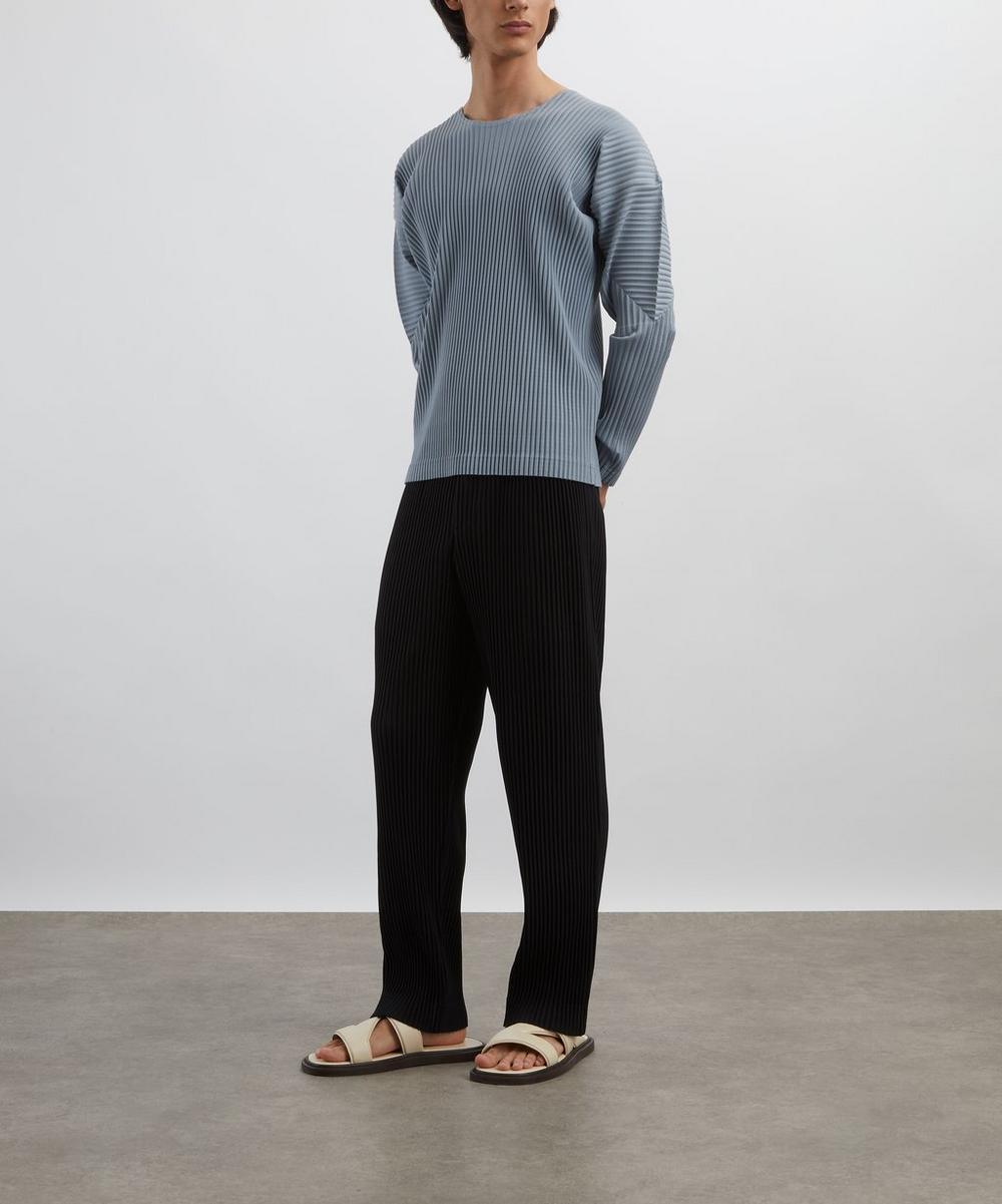 liberty london HOMME PLISSÉ ISSEY MIYAKE COLOURS PLEATS Grey Blue Pleated Top