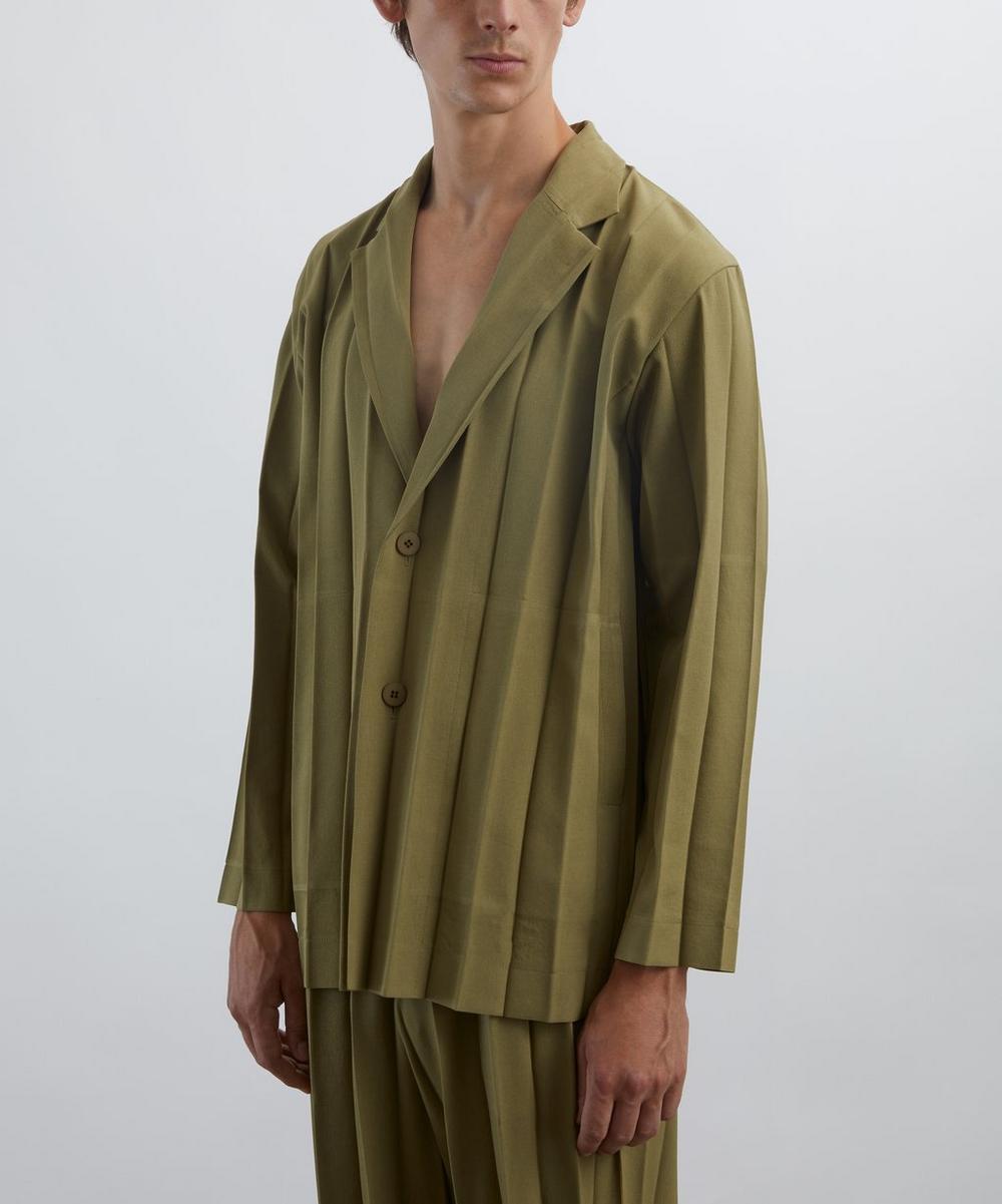 Liberty London HOMME PLISSÉ ISSEY MIYAKE EDGE ENSEMBLE Khaki Pleated Jacket