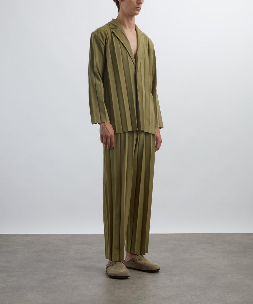 liberty london HOMME PLISSÉ ISSEY MIYAKE EDGE ENSEMBLE Khaki Pleated Jacket