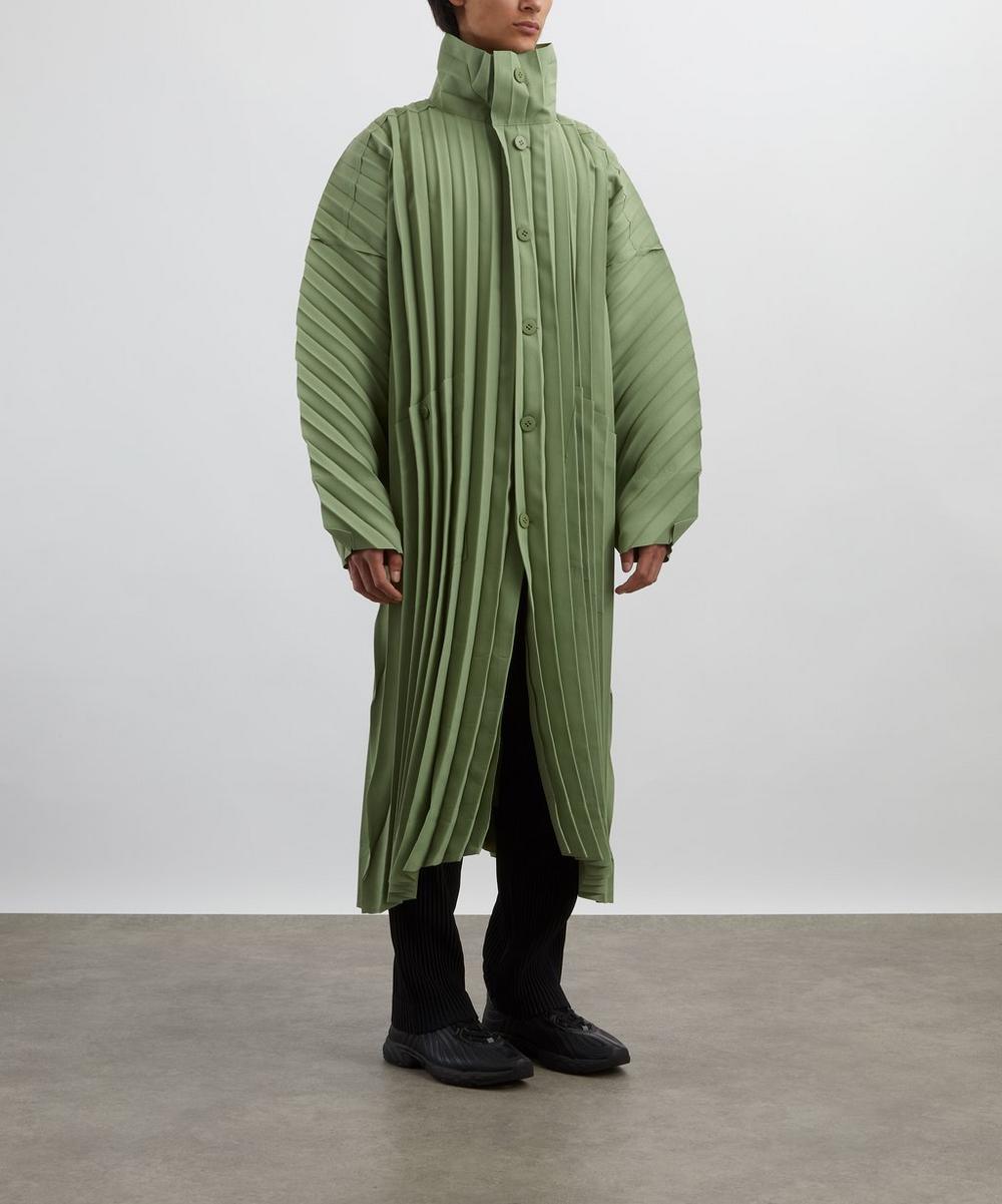 Liberty London HOMME PLISSÉ ISSEY MIYAKE Green EDGE COAT LIGHT
