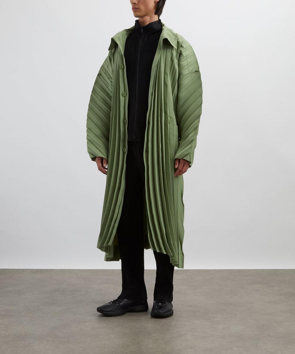 liberty london HOMME PLISSÉ ISSEY MIYAKE Green EDGE COAT LIGHT