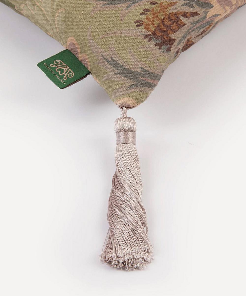 liberty london House of Hackney Aquifolia Moth Medium Velvet Tassel Cushion