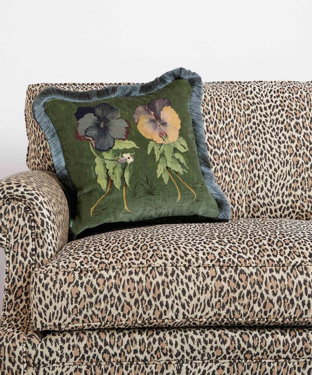 Liberty London House Of Hackney Love Letter Medium Velvet Fringed Cushion