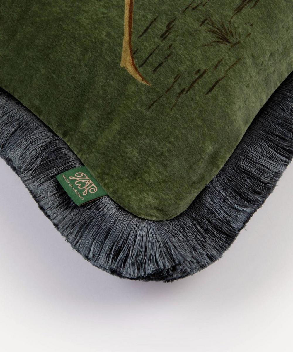 liberty london House of Hackney Love Letter Medium Velvet Fringed Cushion