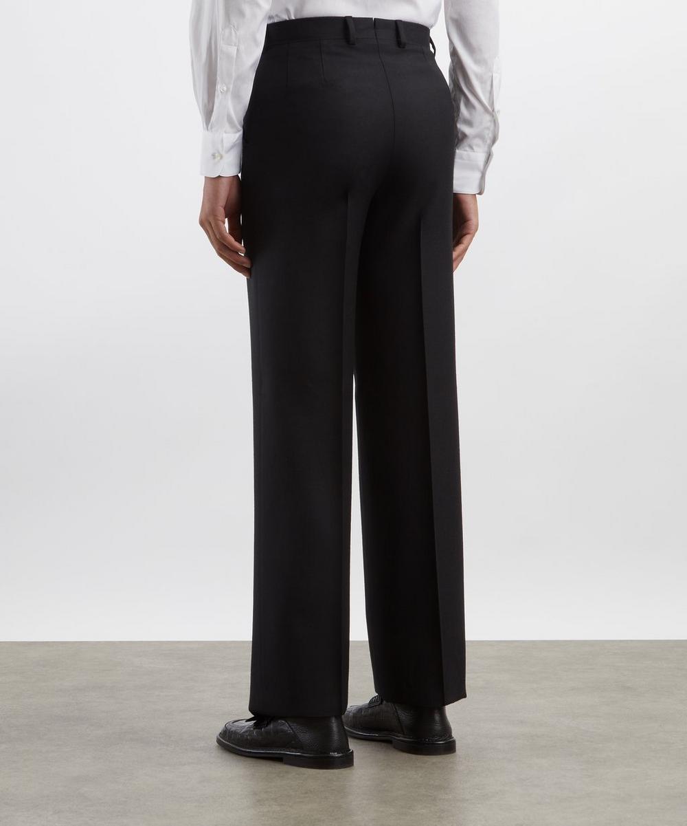 Liberty London Husbands Black Worsted Wool Twill Trousers