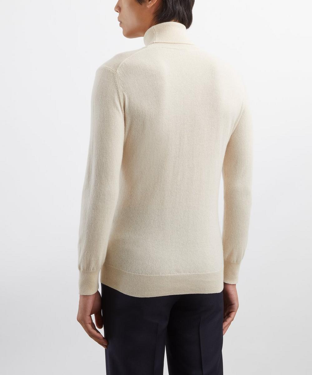 Liberty London Husbands Cream Cashmere Turtleneck Jumper