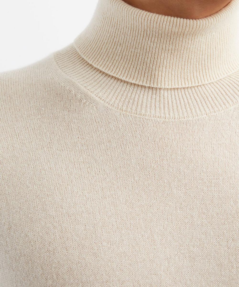 Liberty London Husbands Cream Cashmere Turtleneck Jumper