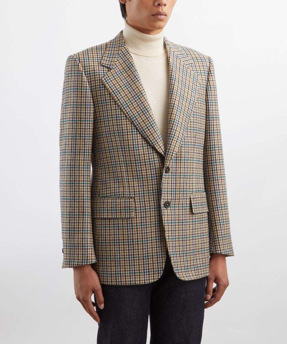 Liberty London Husbands Multicolour Houndstooth Single-Breasted Wool Flannel Jacket