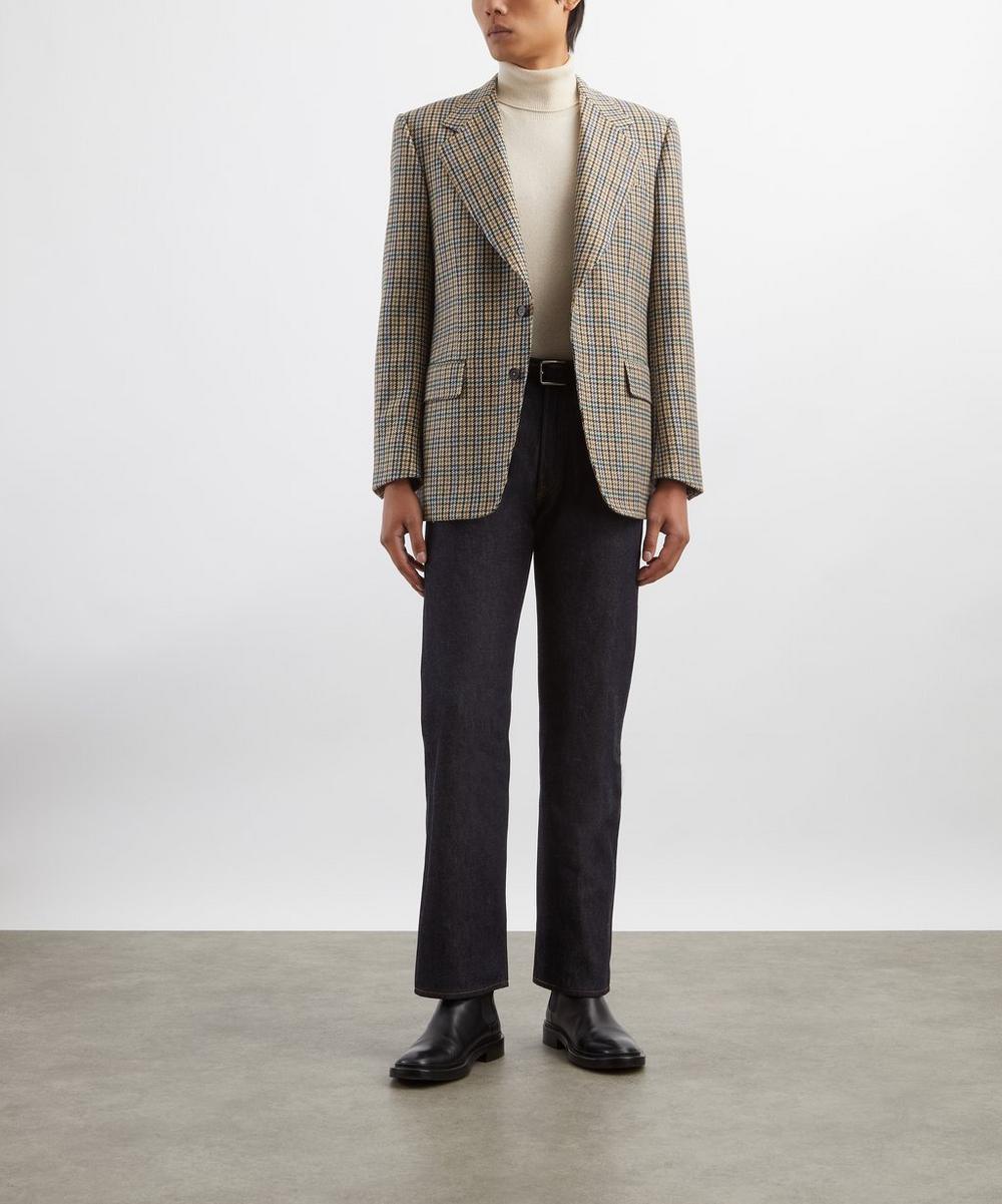 liberty london Husbands Multicolour Houndstooth Single-Breasted Wool Flannel Jacket